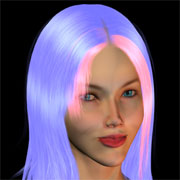 pink and blue hair girl