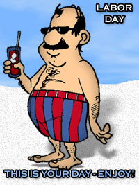 enjoy labor day - man on beach