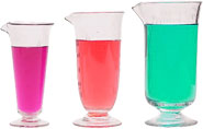 various size beakers